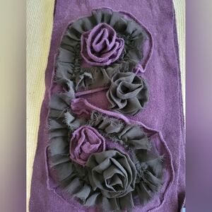 Simply Vera Vera Wang Deep Purple Floral Motif Scarf